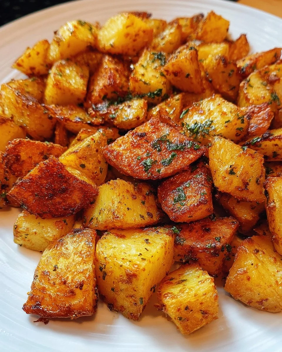 Deliciously crispy Southern fried potatoes served on a plate.