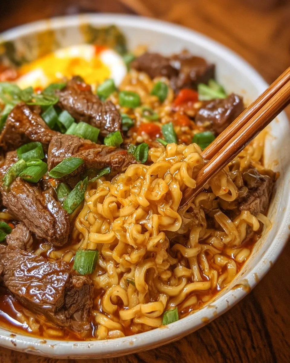 Spicy Steak Ramen Noodles