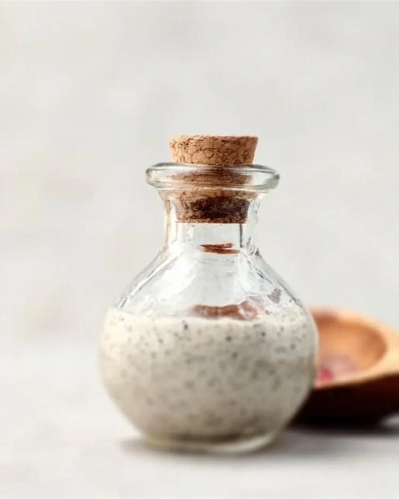 Homemade poppy seed dressing in a glass jar with fresh ingredients
