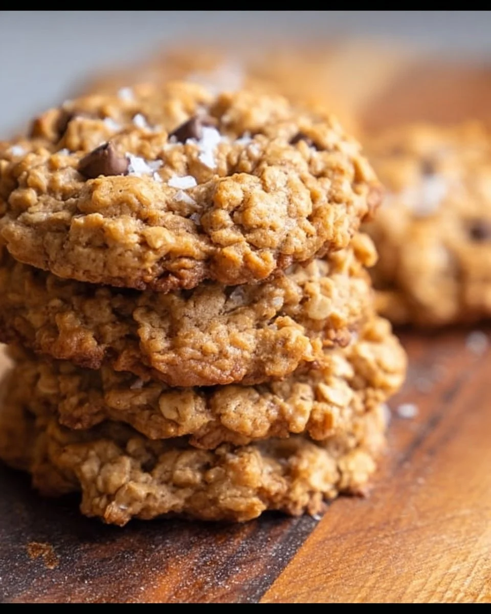 5-Ingredient Peanut Butter Oatmeal Cookies on a cooling rack