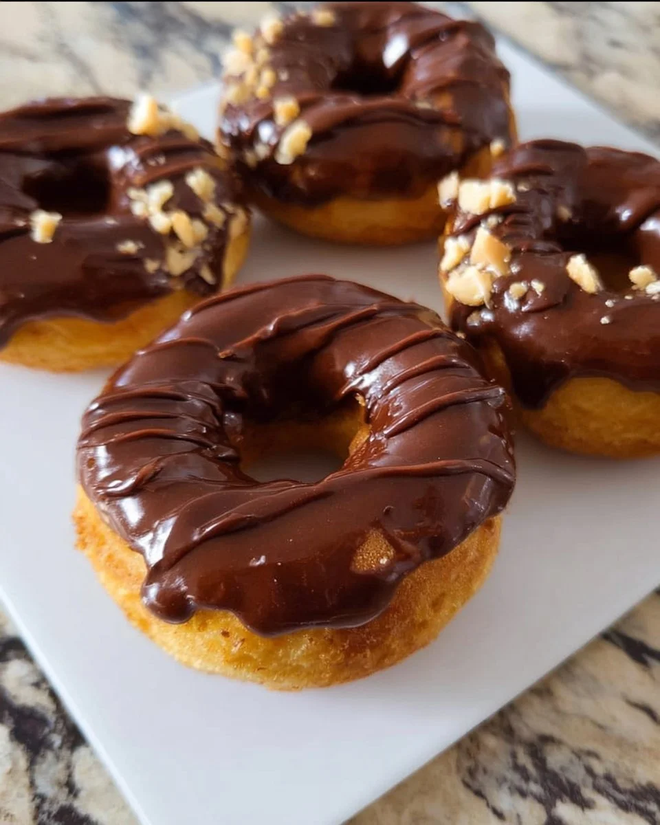 Banana Doughnuts with Chocolate Glaze