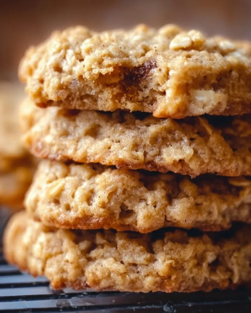 Delicious homemade chewy banana oatmeal cookies on a plate