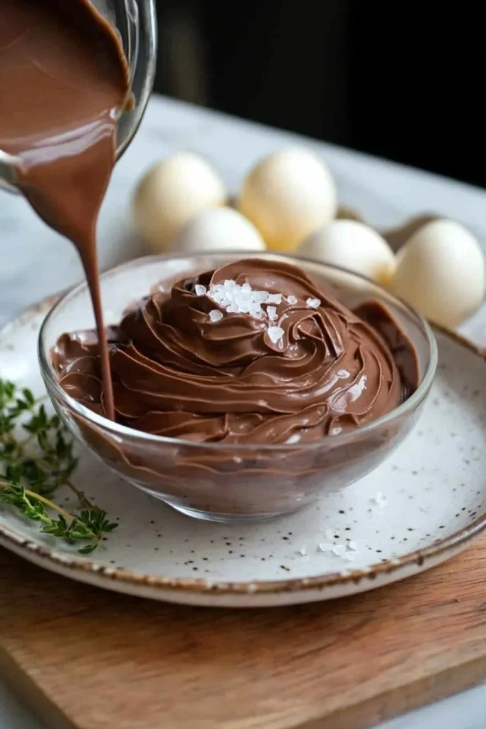 Delicious chocolate mousse served in a fancy dessert cup