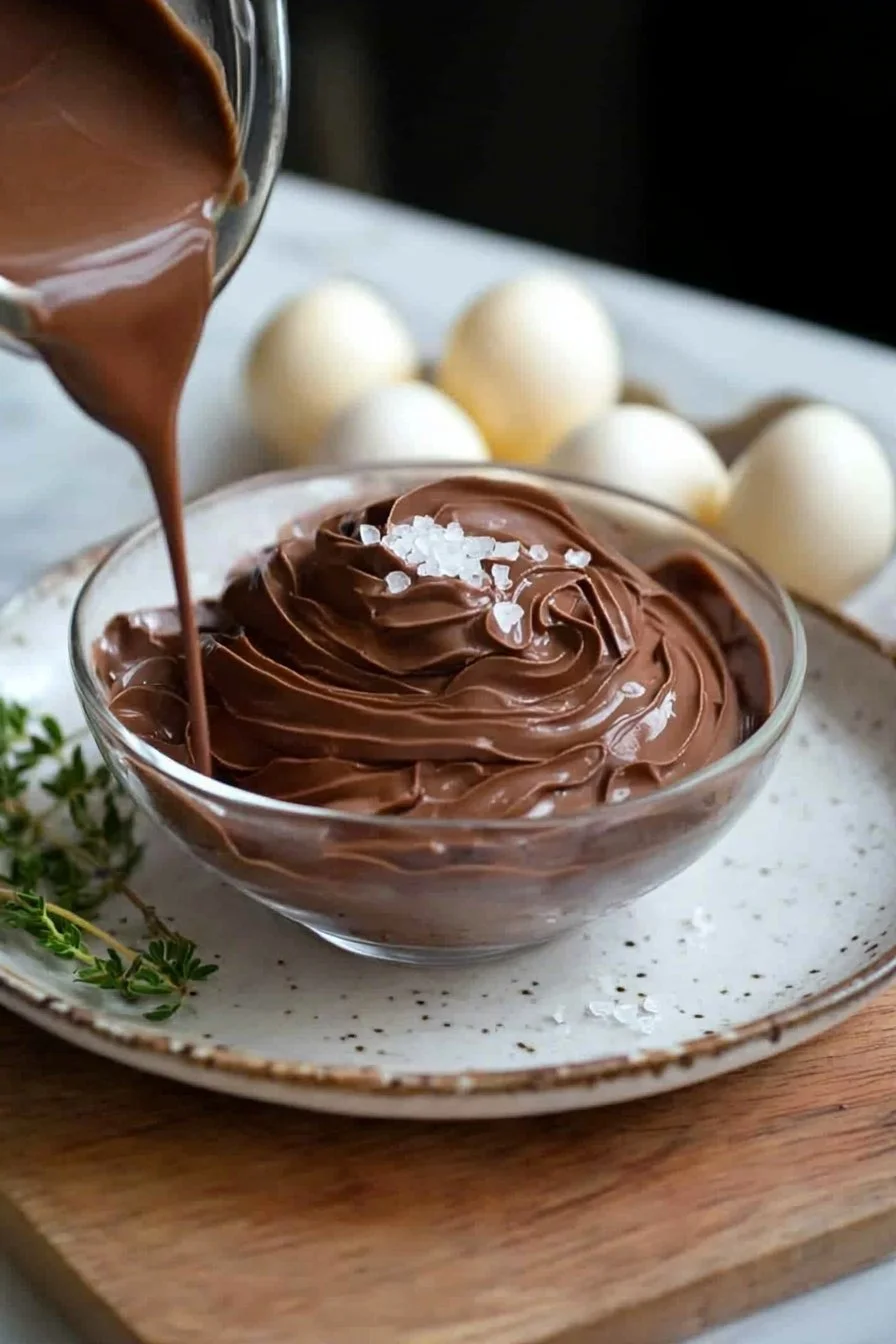 Delicious chocolate mousse served in a fancy dessert cup