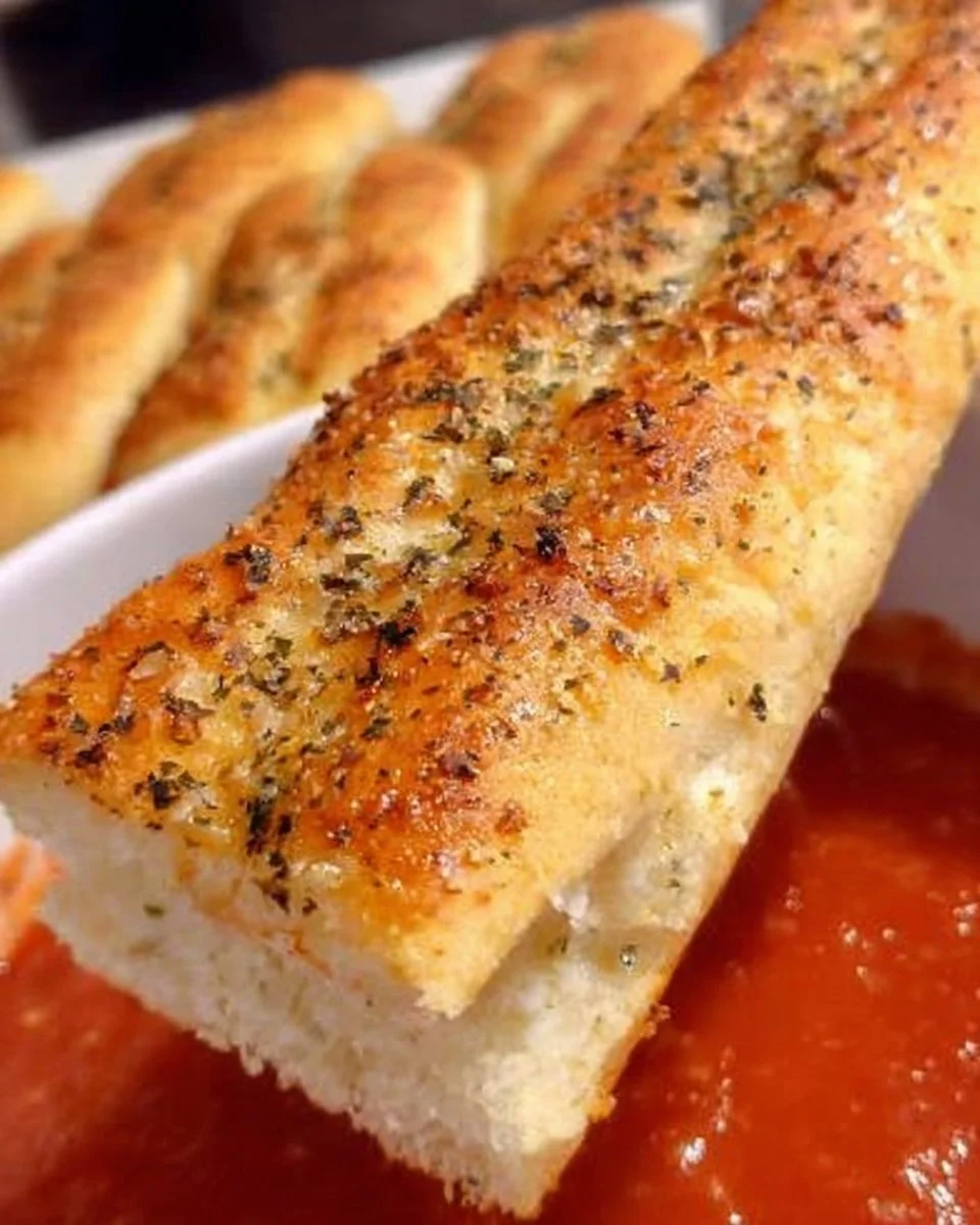 Delicious copycat Pizza Hut breadsticks ready to be served