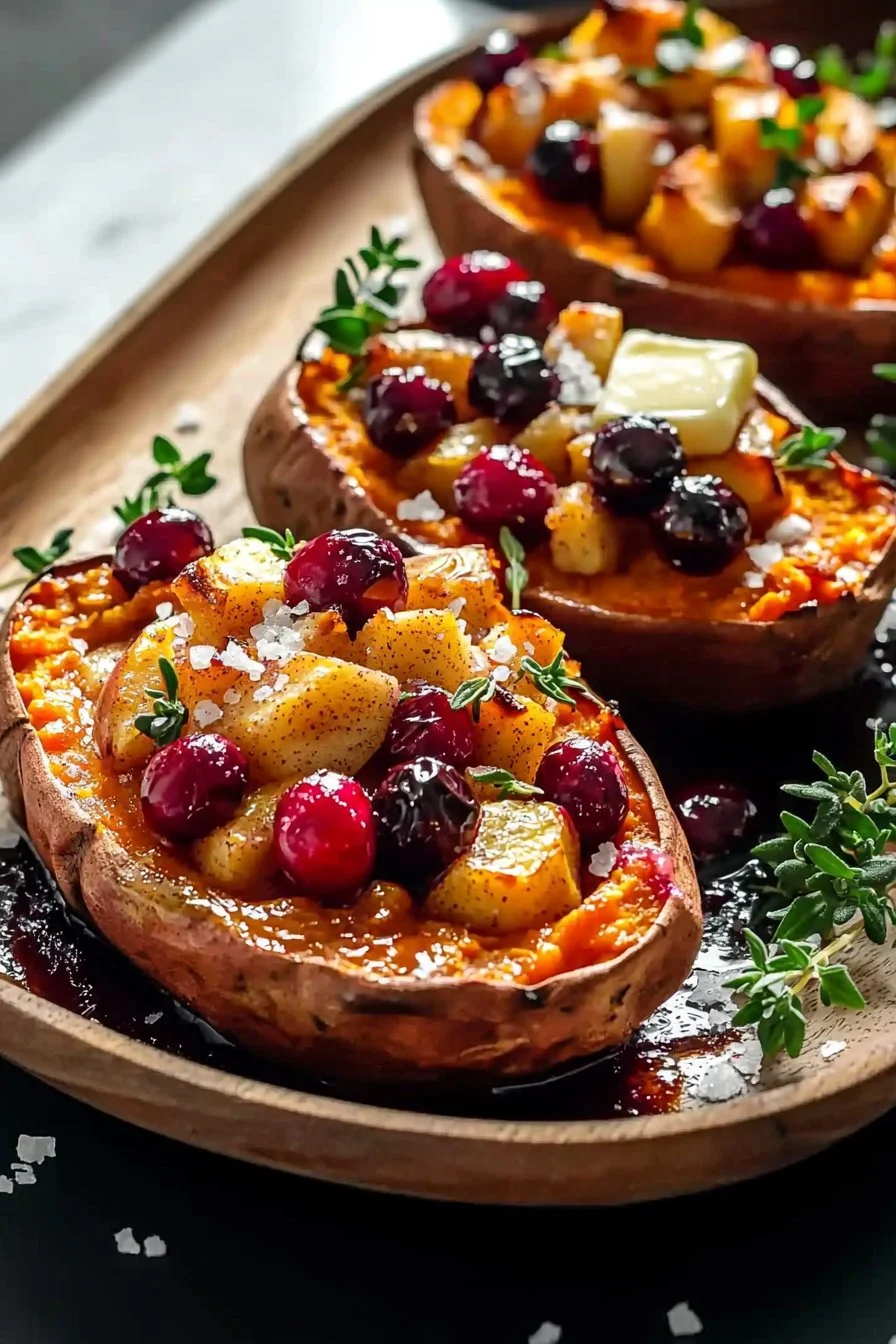 Cranberry Apple Twice-Baked Sweet Potatoes