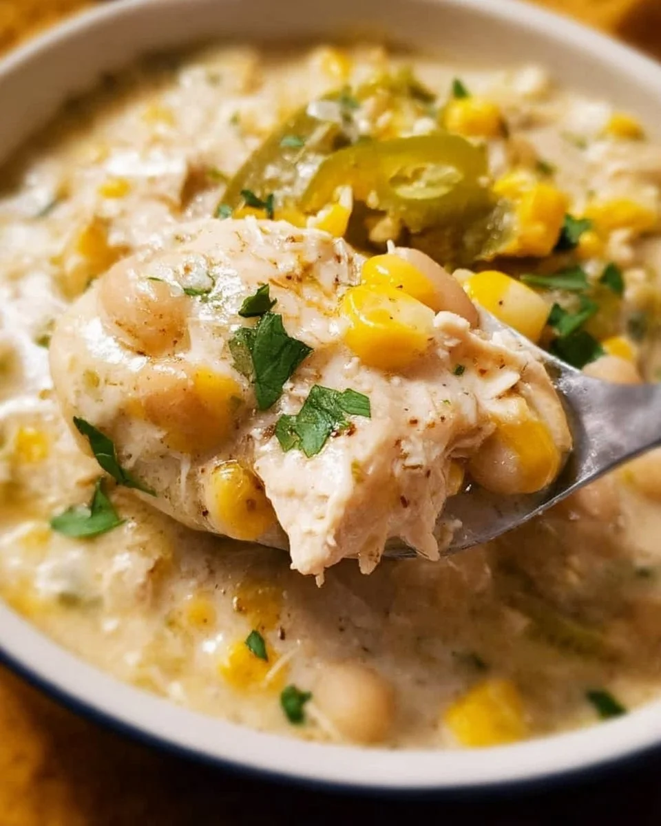 Creamy Crockpot White Chicken Chili