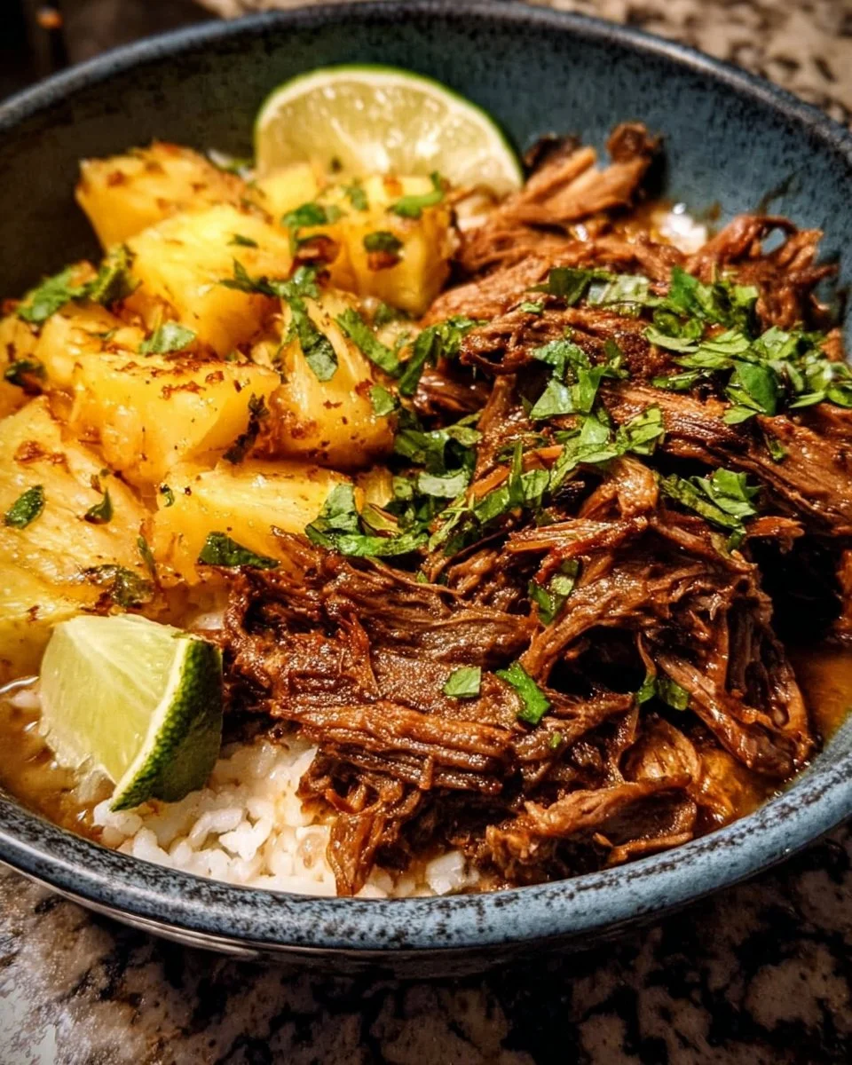 Crockpot Chipotle Pineapple Pot Roast Bowl