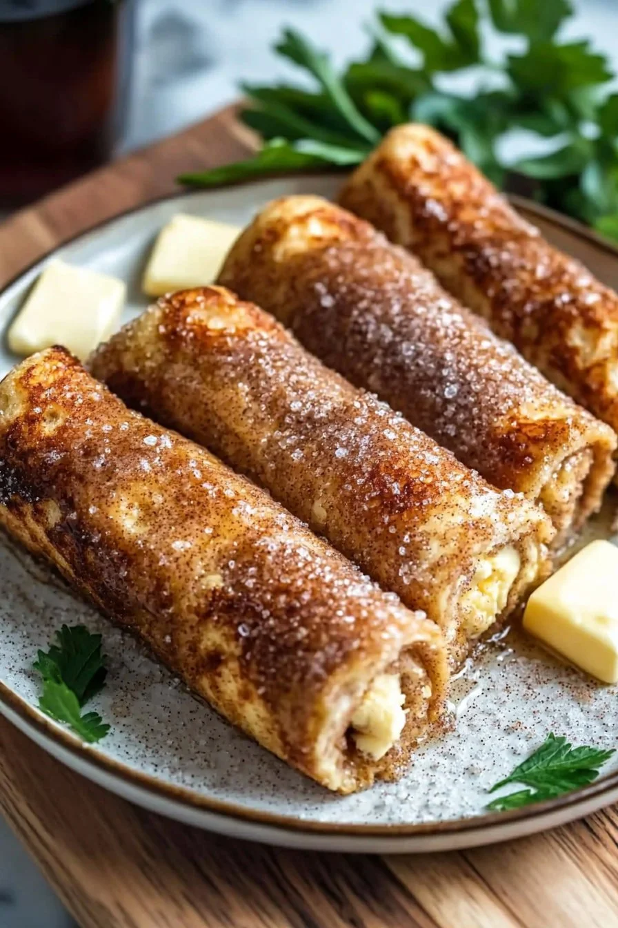 Delicious Easy Cinnamon Sugar French Toast Roll-Ups ready to enjoy