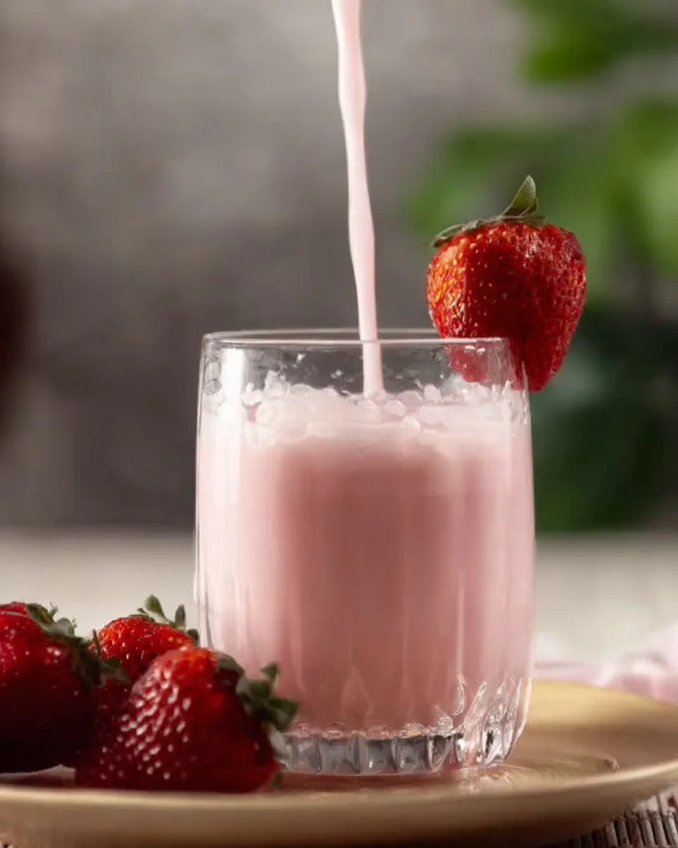 Easy Refreshing Strawberry Milk