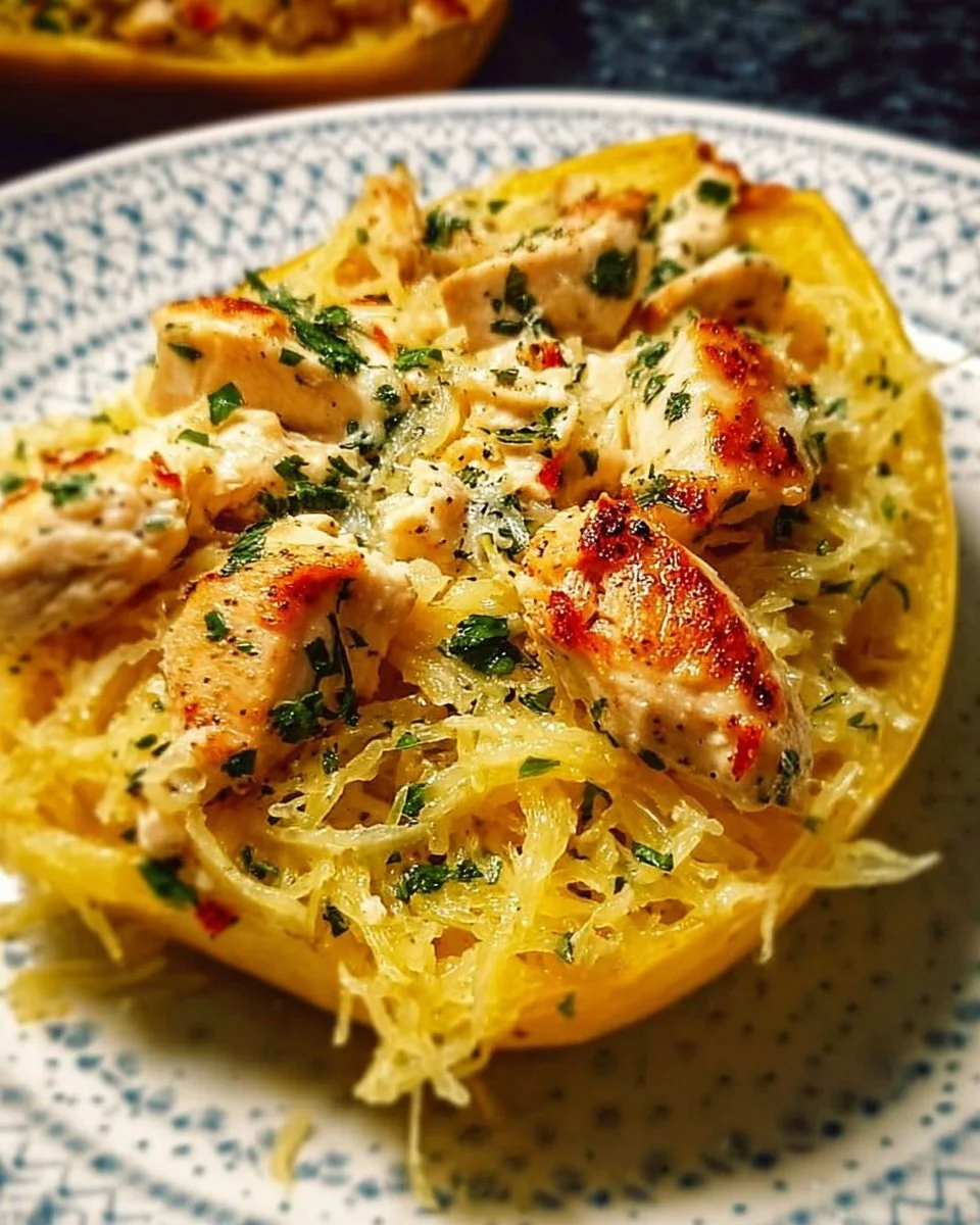 Garlic Chicken Spaghetti Squash