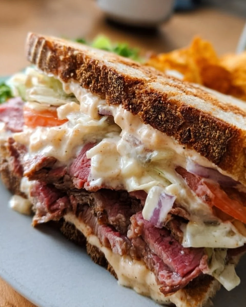 Grilled Beef Sandwich with Homemade Creamy Dressing