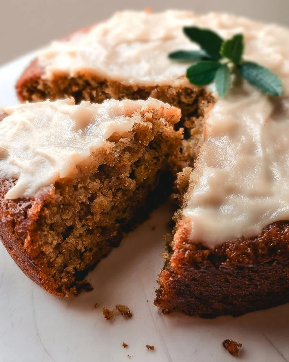 Healthy applesauce snack cake with fresh ingredients for a wholesome treat