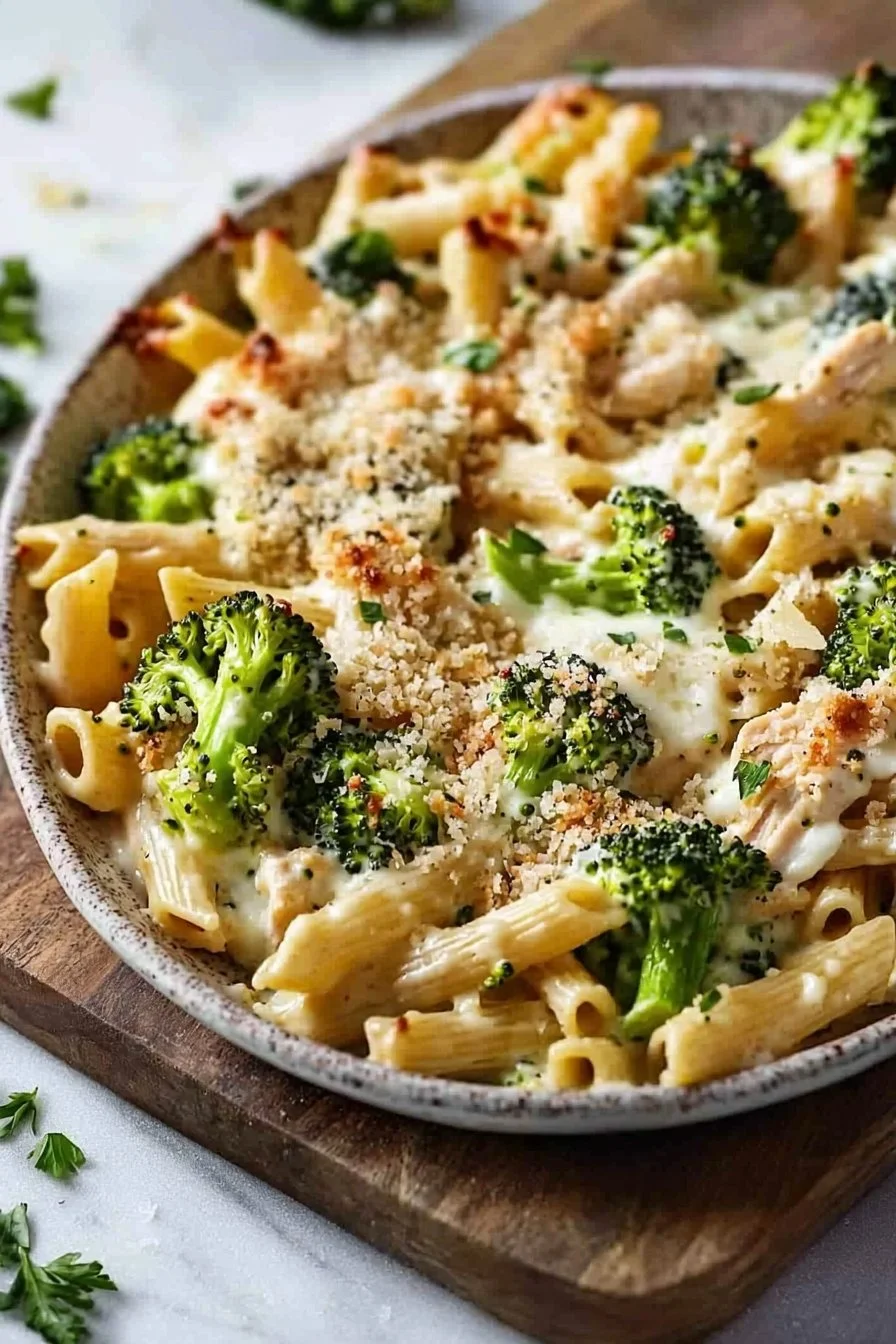 Healthy Chicken & Broccoli Pasta Bake