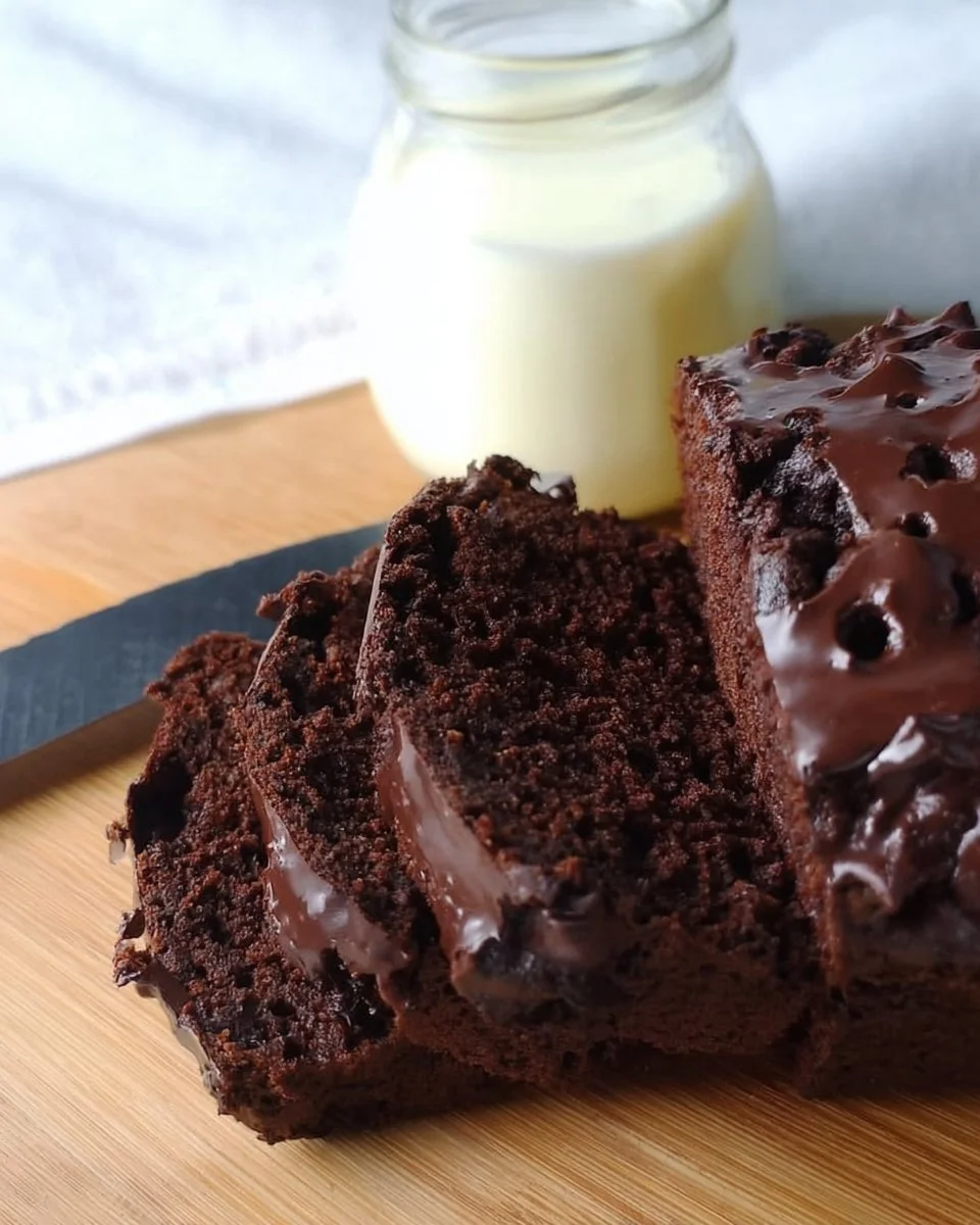 Delicious healthy chocolate banana bread made with ripe bananas and cocoa