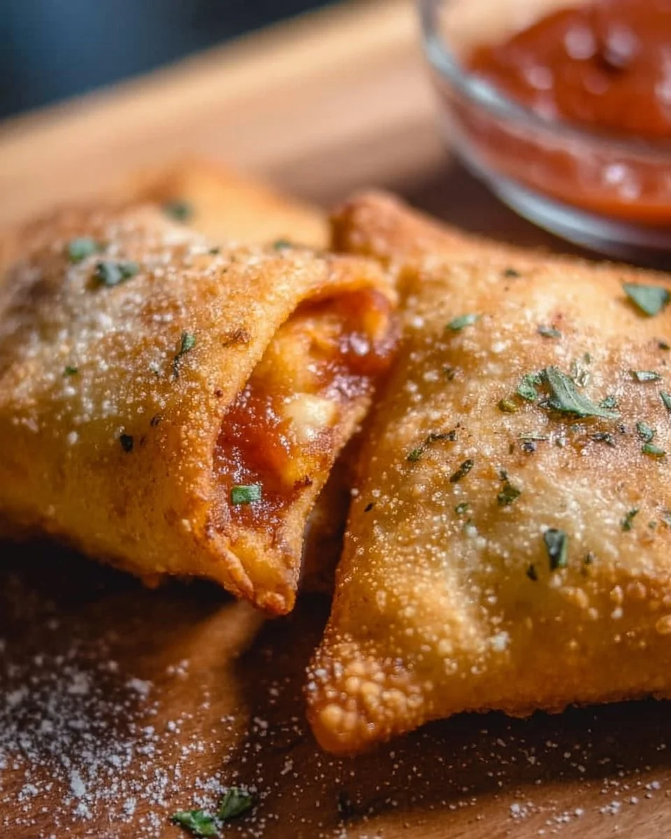 Delicious homemade pizza rolls freshly baked and ready to serve.