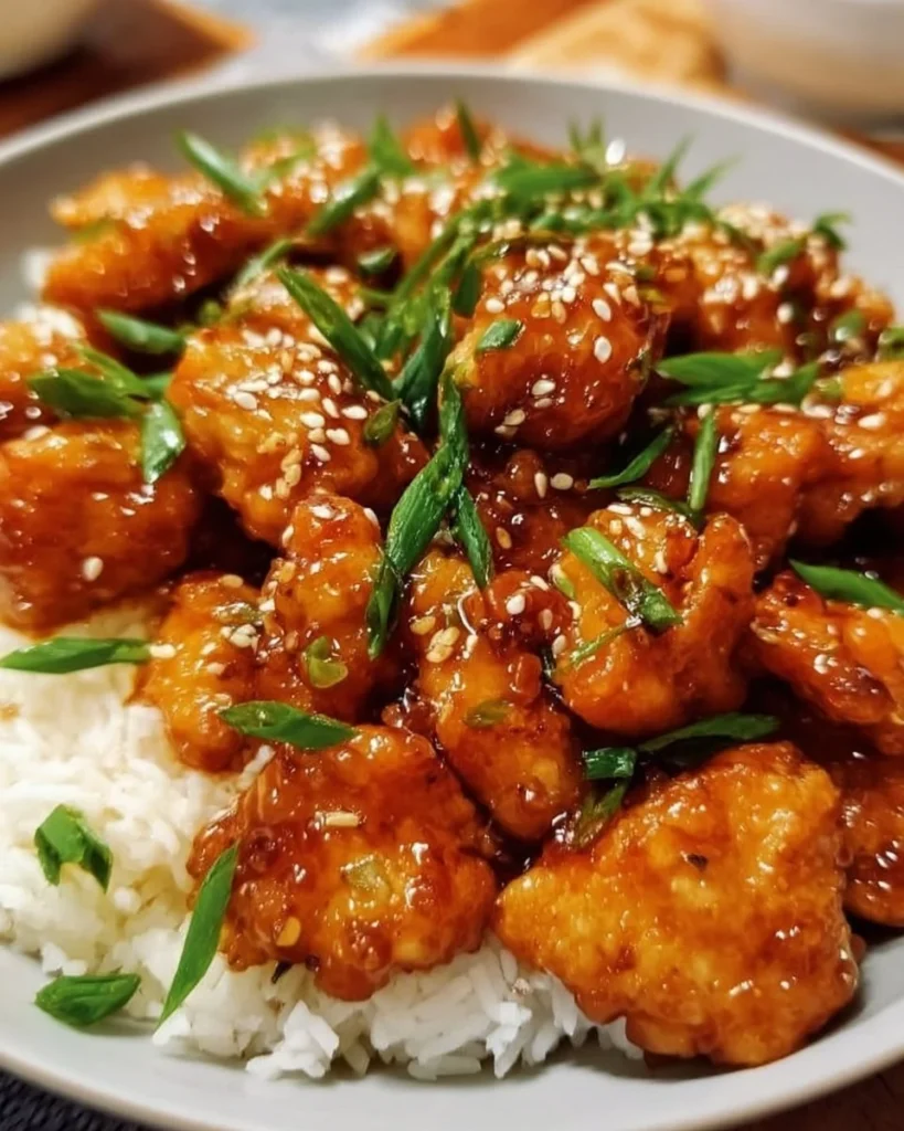 Delicious Honey Garlic Chicken plated with fresh herbs and vegetables.