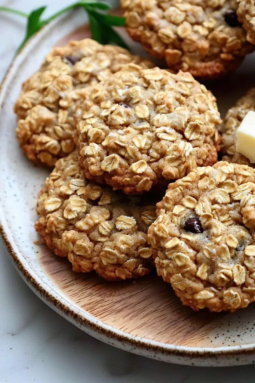Homemade Irish oatmeal cookies fresh out of the oven.