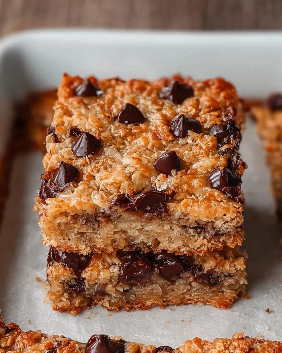 Chewy German chocolate cookie bars with coconut and pecans