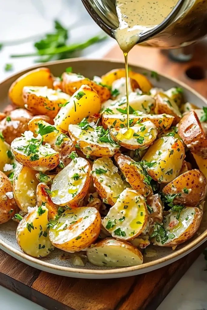 Jamie Oliver's flavorful potato salad recipe with fresh ingredients