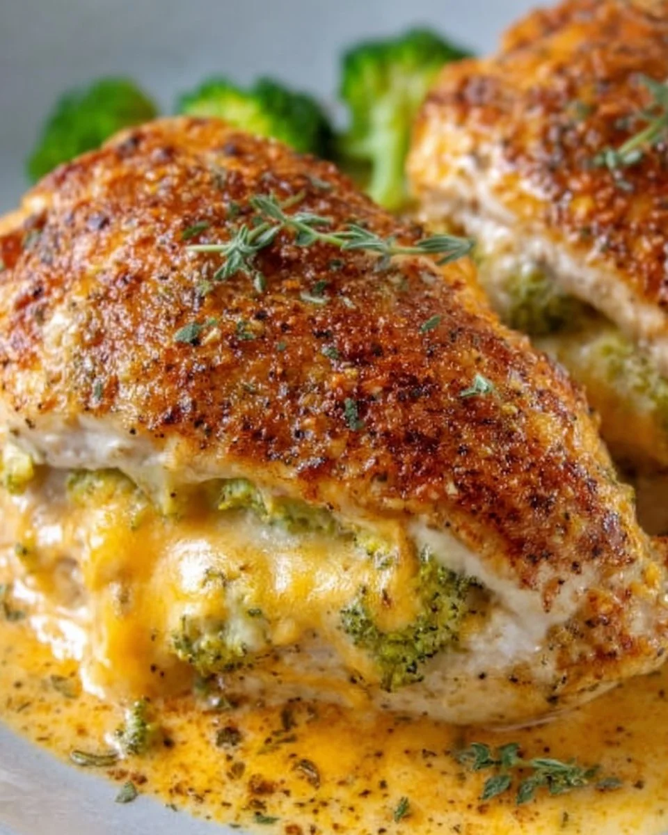 Keto Broccoli Cheddar Stuffed Chicken