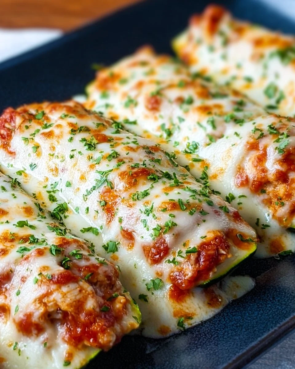 Keto Chicken Parmesan Zucchini Boats