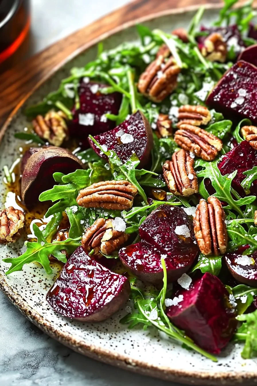 Maple Pecan Beet Salad With Arugula