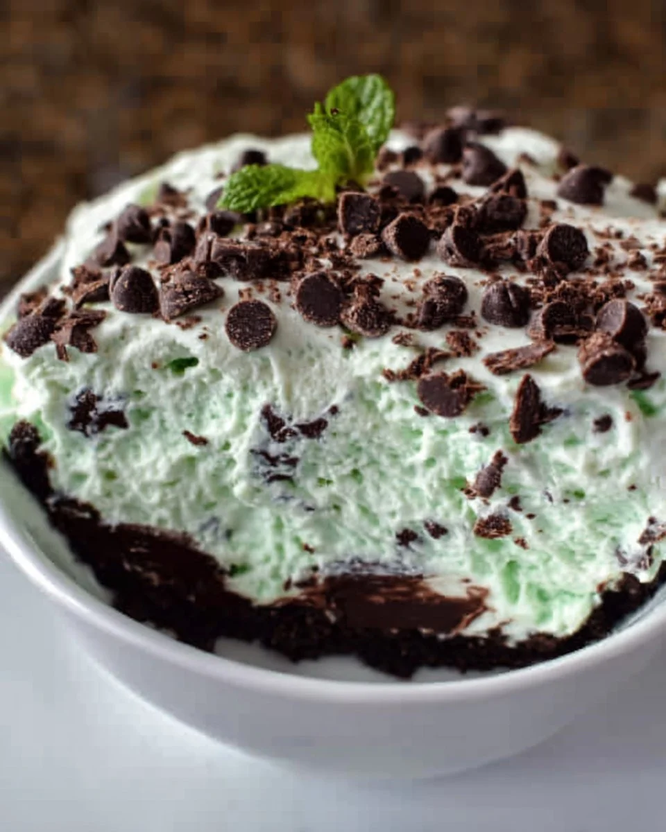 Mint Chocolate Chip No Bake Dessert