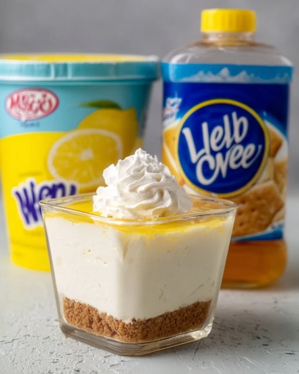 A delicious no-bake lemon dessert with a creamy texture and vibrant lemon garnish.