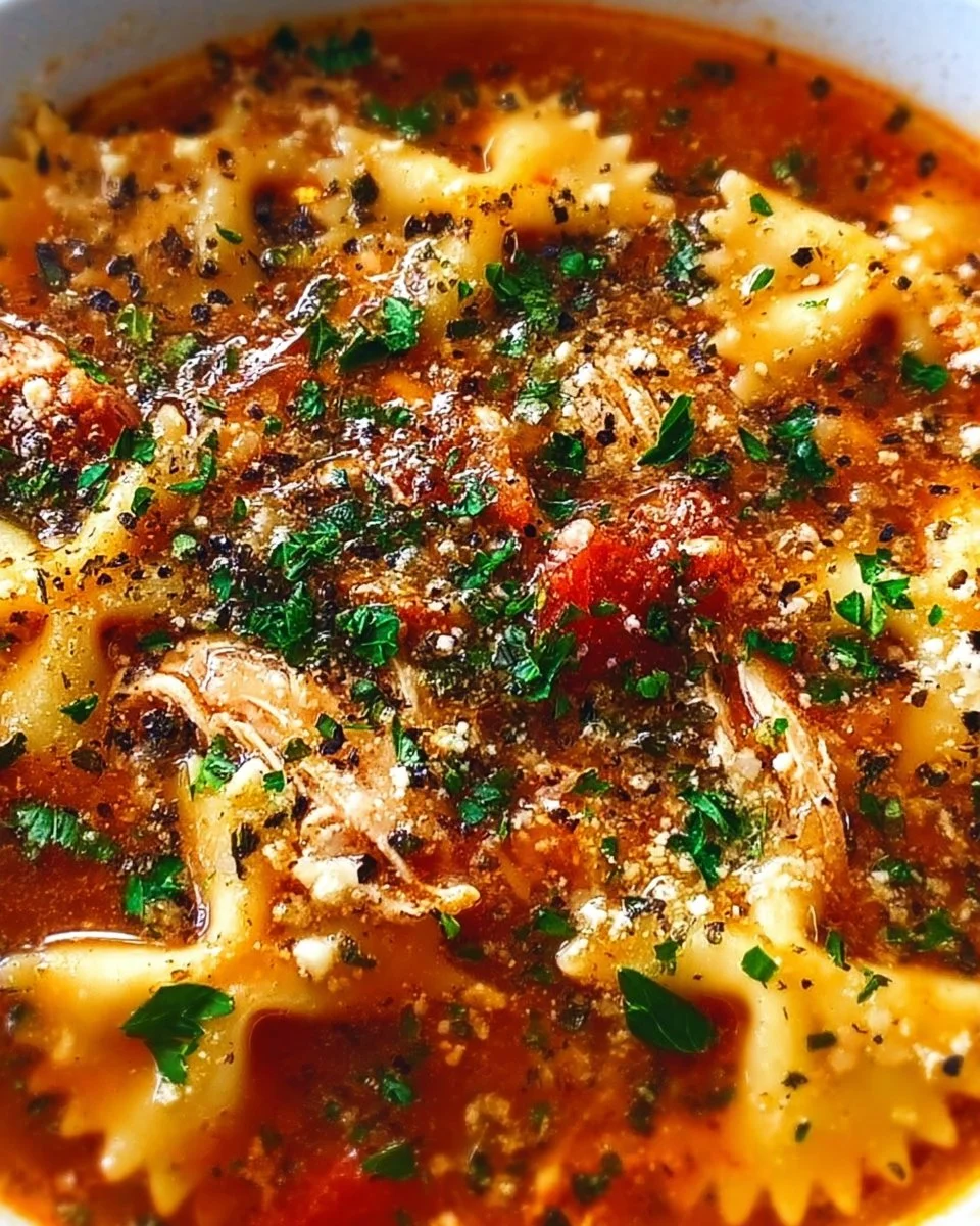 One-Pot Chicken Lasagna Soup