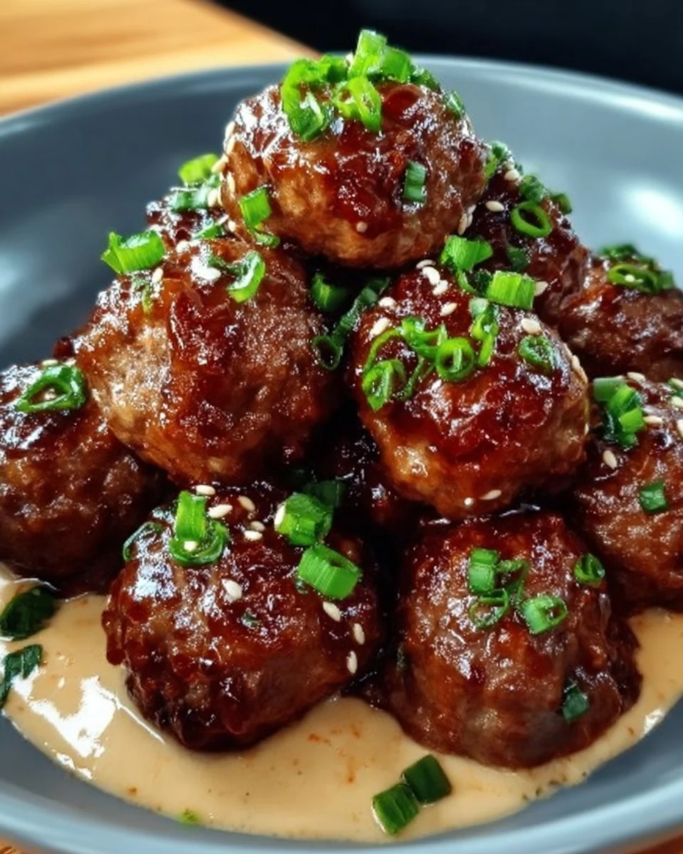 Savory Sticky Korean BBQ Meatballs