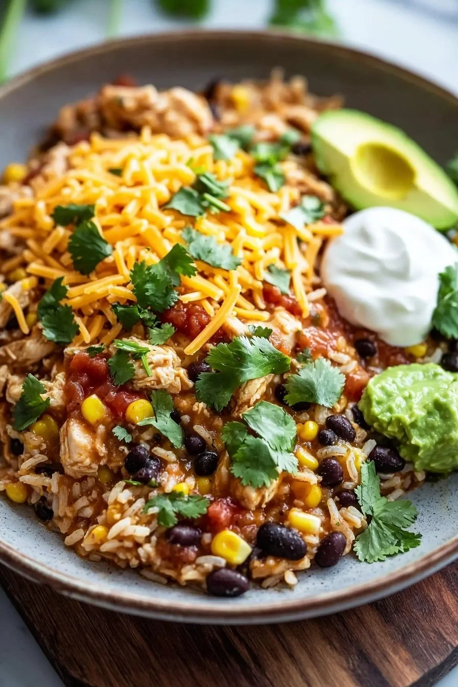 Slow Cooker Taco Chicken and Rice