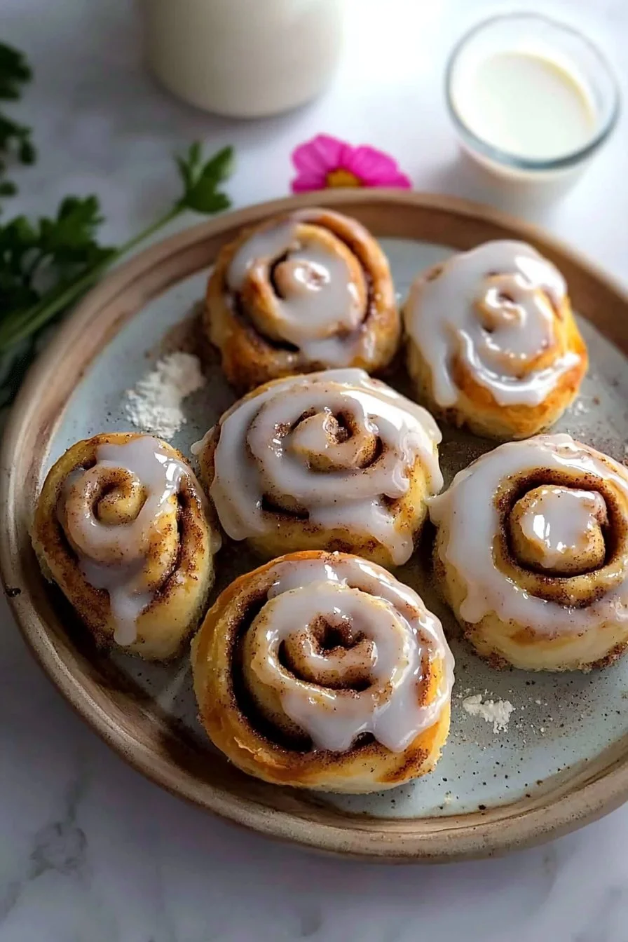 Spring shaped cinnamon rolls decorated with pastel colors.