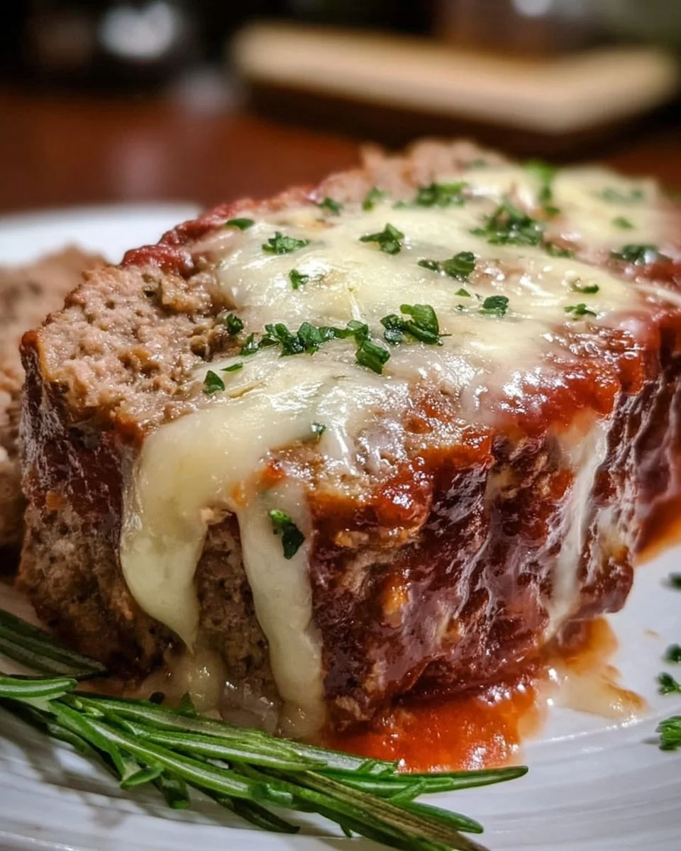 Stuffed Beef Meatloaf with Mozzarella