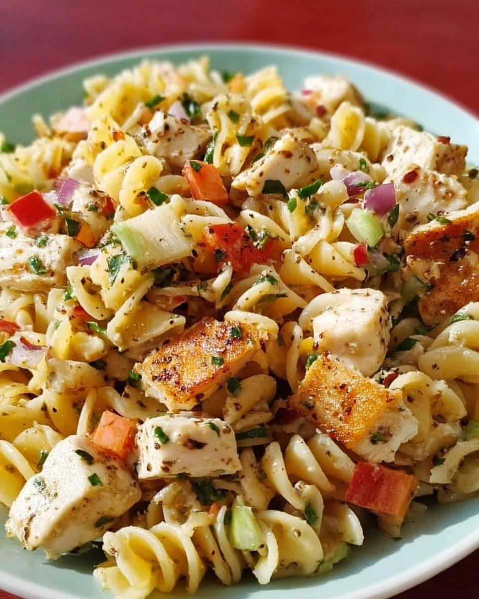 Tasty Chicken Pasta Salad With Italian Dressing