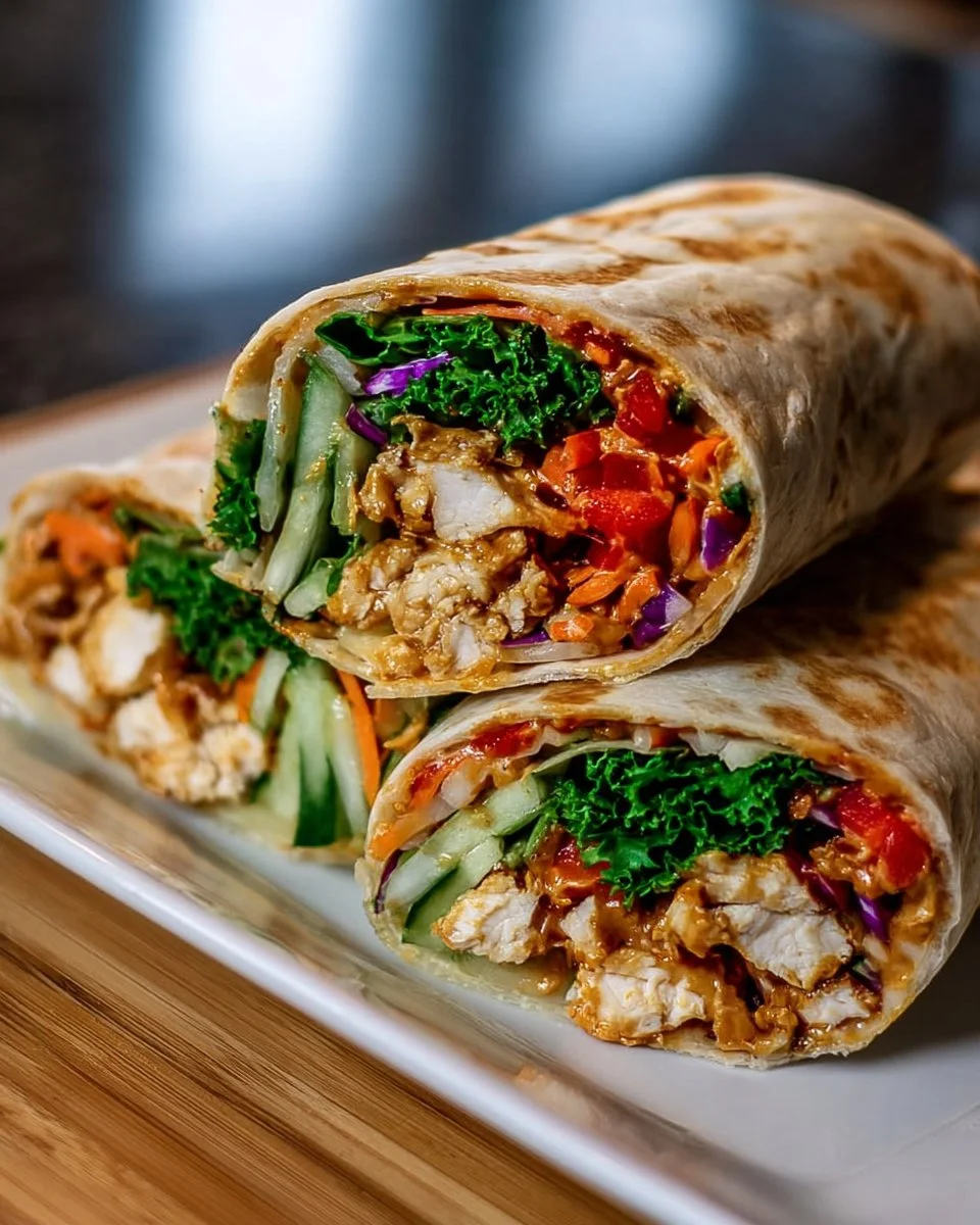 Thai Peanut Chicken Wraps