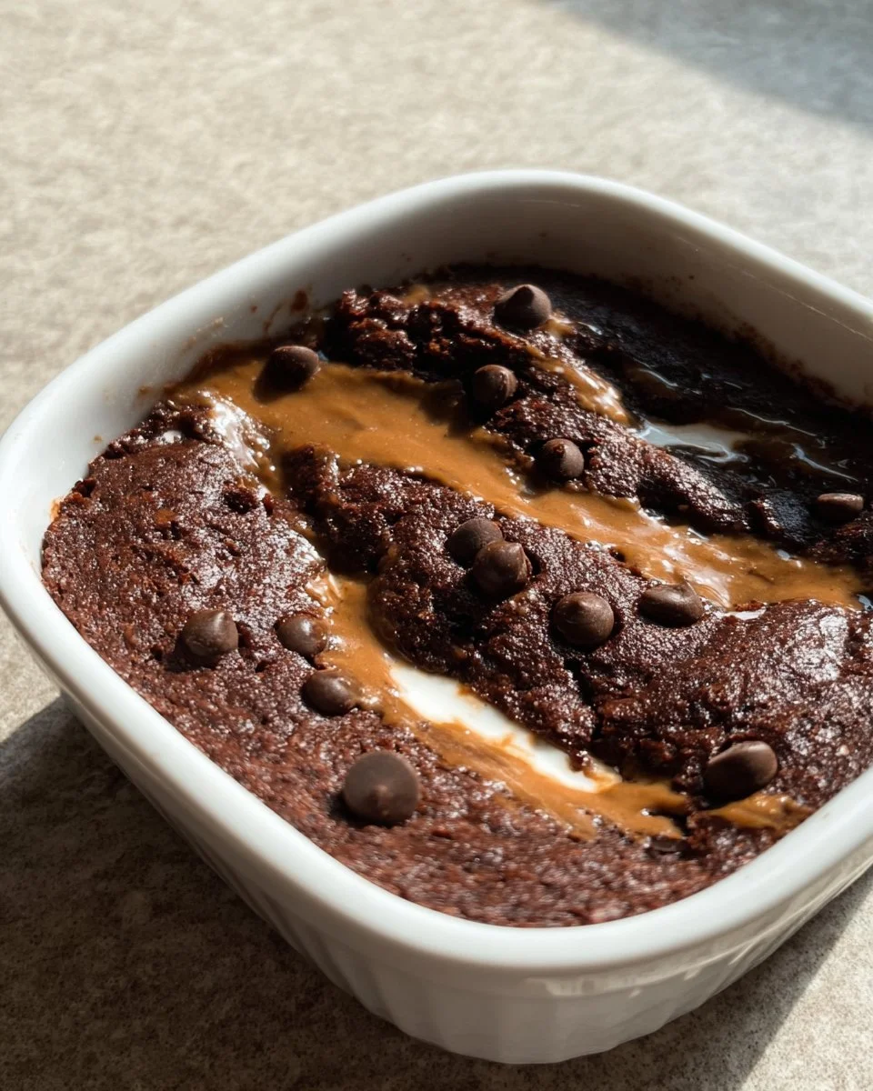 Two Minute Protein Brownie ready to enjoy, rich in flavor and protein.