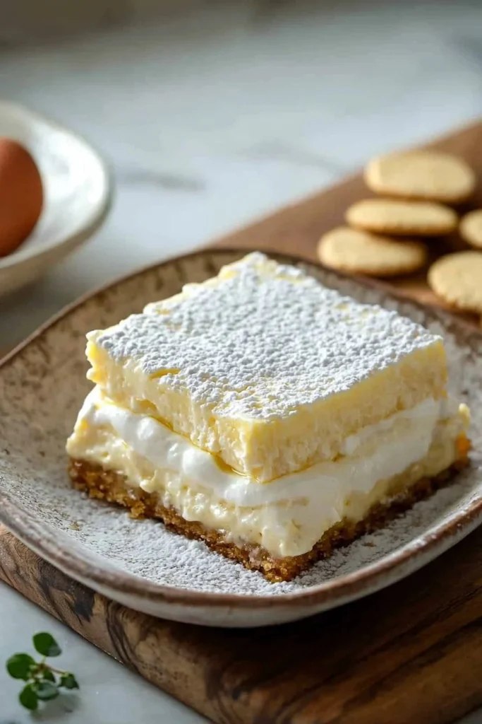 Delicious Vanilla Custard Cream Squares topped with fresh berries.