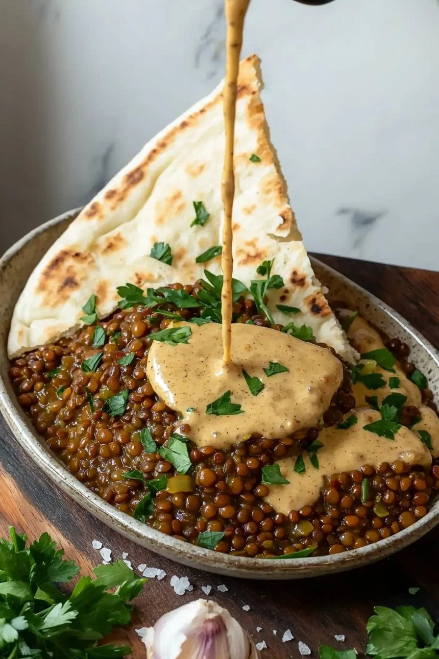 Arayes with Lentils