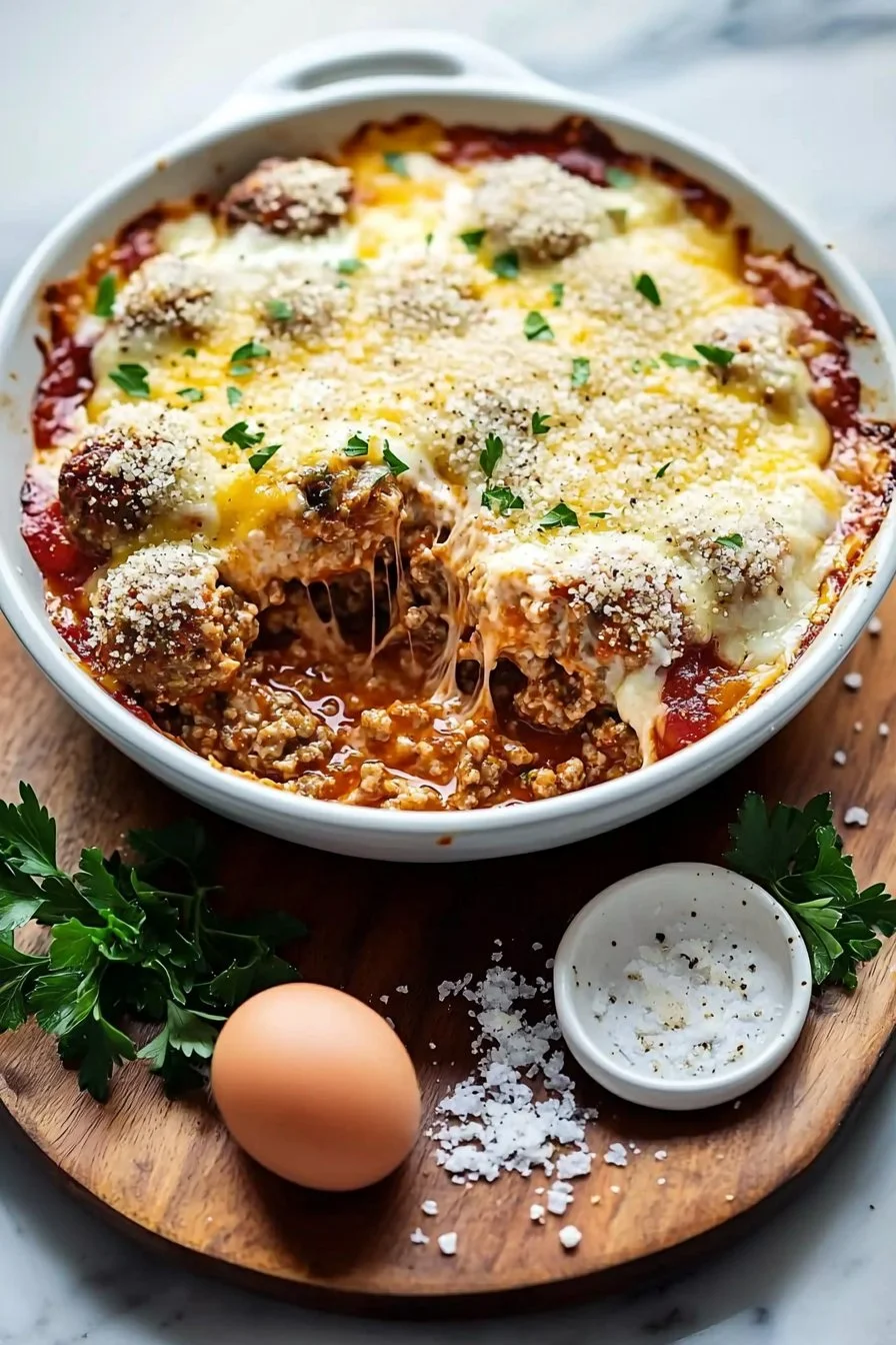 Cheesy Meatballs Casserole