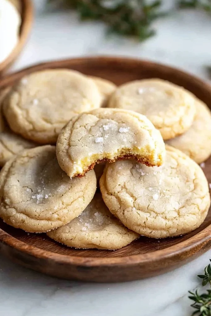 Delicious chewy sugar cookies on a plate, freshly baked and ready to enjoy.