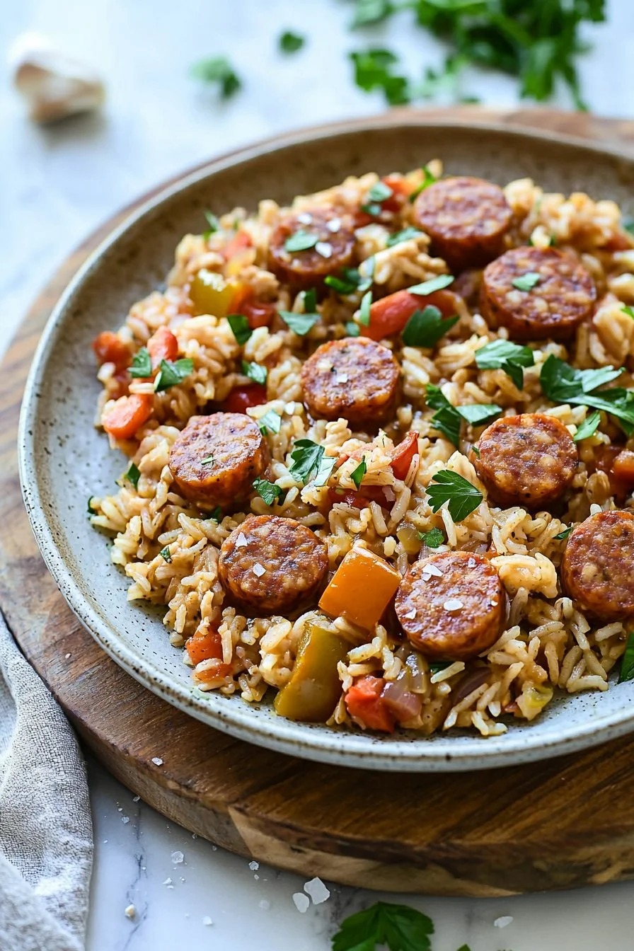 Chicken Sausage and Rice Skillet