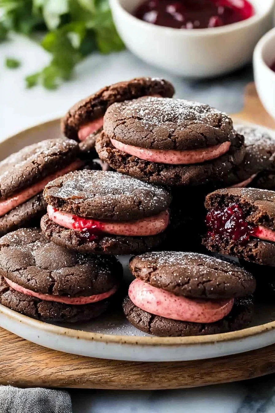Chocolate Raspberry Sandwich Cookies