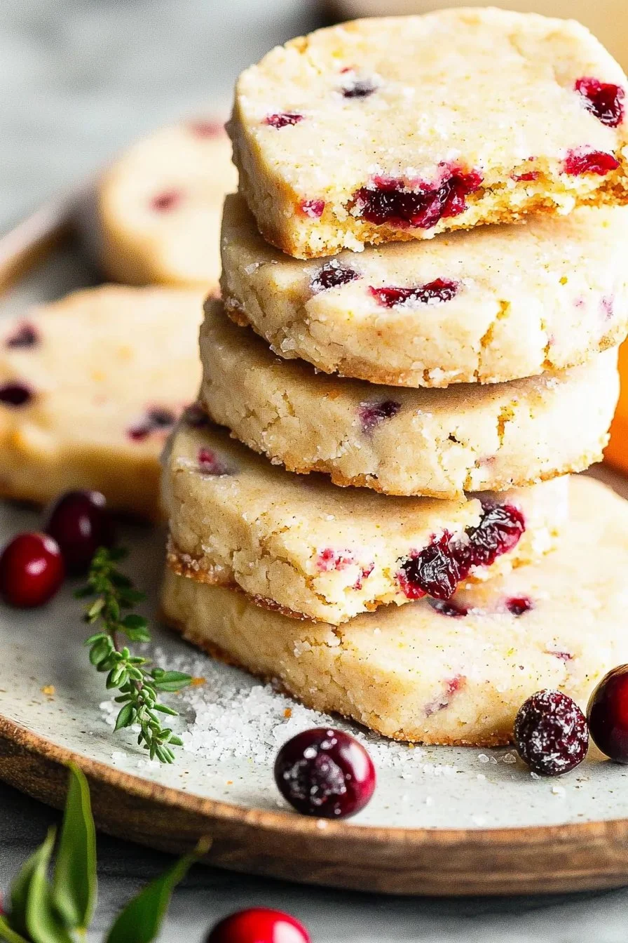 Cranberry Orange Shortbread Cookies