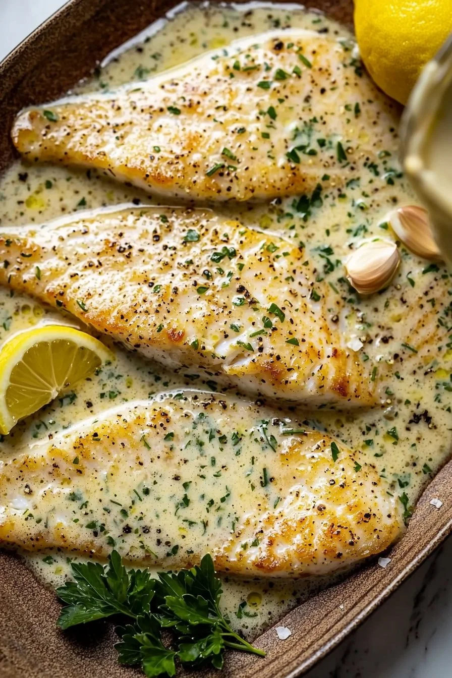 Creamy Lemon Garlic Herb Tilapia