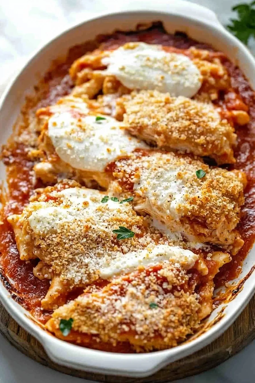 Crispy Chicken Parmesan Casserole
