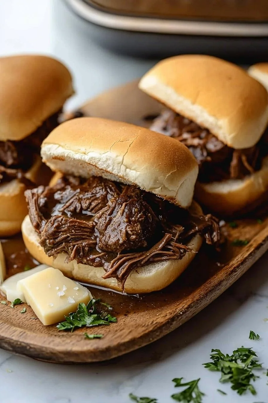 Crockpot French Dip Sandwiches