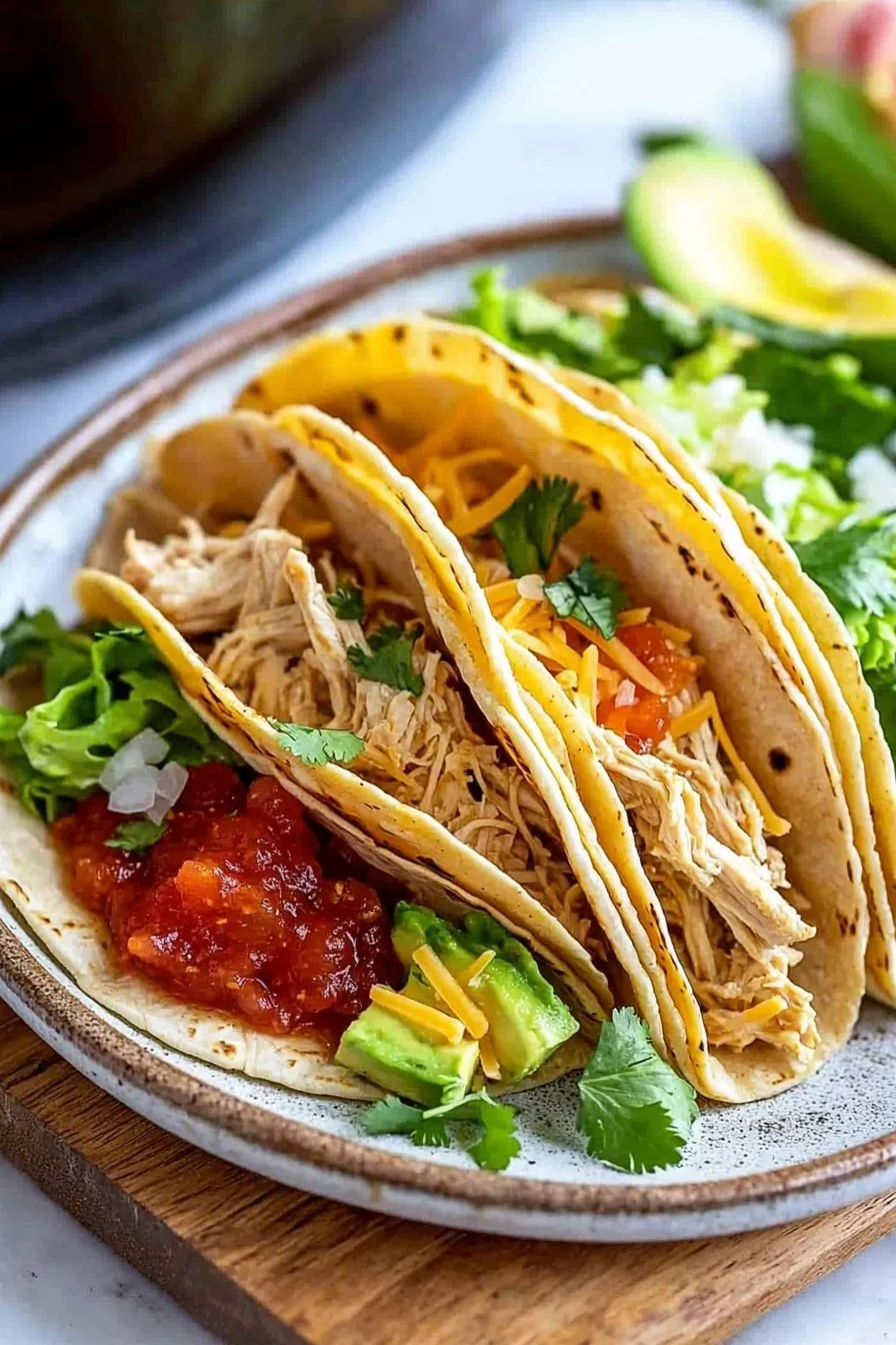 Crockpot Shredded Chicken Tacos
