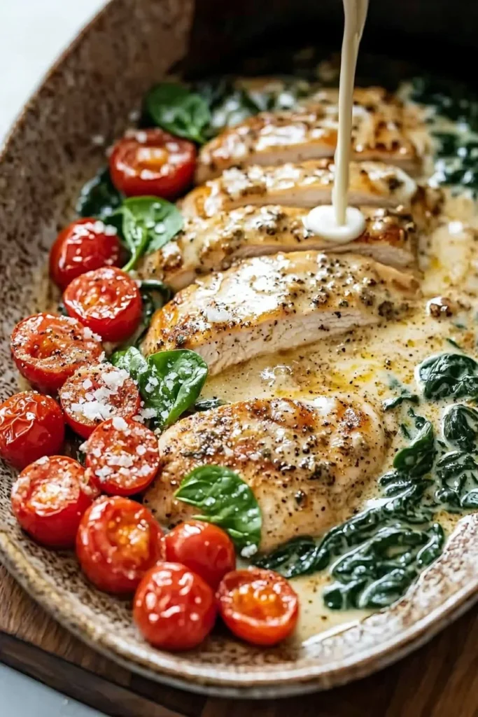 CrockPot Tuscan Garlic Chicken with herbs and spices