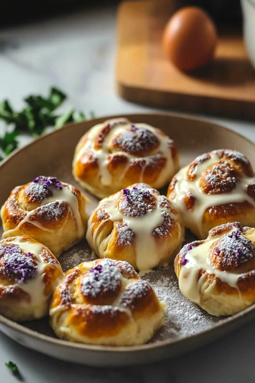 Decadent Danish buns filled with creamy vanilla cheesecake
